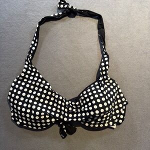 Coco Reef Verso Polka Dot Bikini Top Black White Underwire 36/38DD NWT U78288